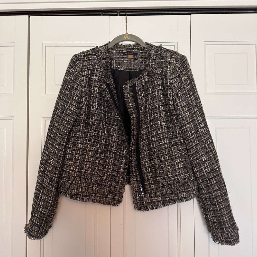 Tommy Hilfiger Navy, Tan and White Tweed Blazer
